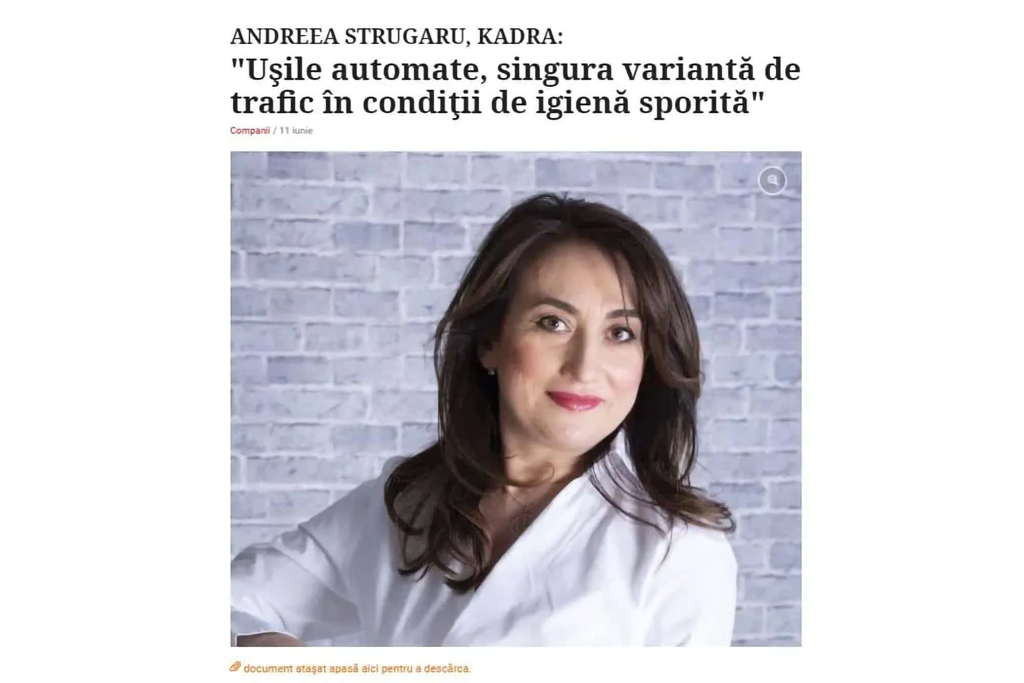 „Uşile automate, singura variantă de trafic în condiţii de igienă sporită”